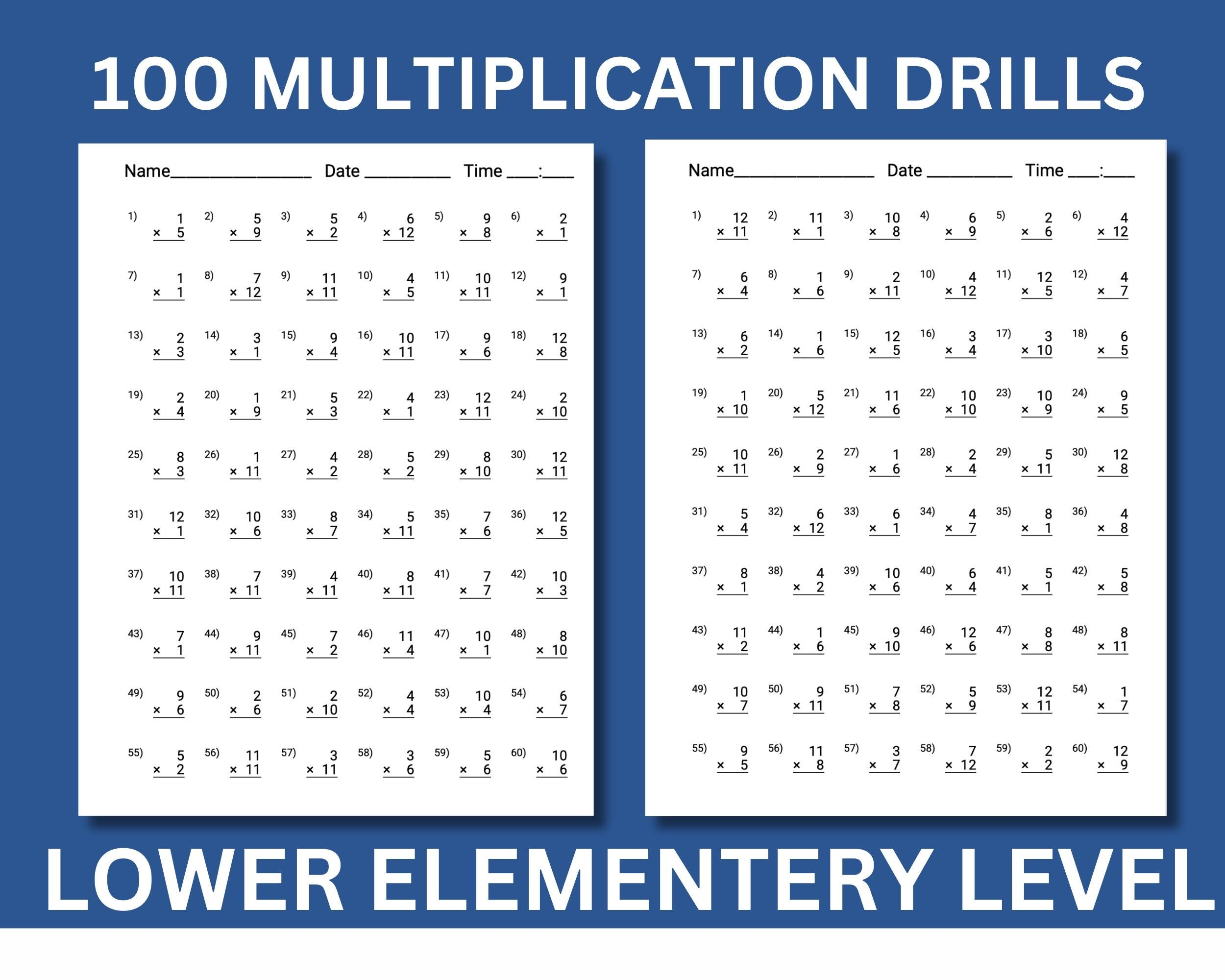 100 Multiplication Drills Worksheets 1 12 Printable Math Practice Sheets For Kids Multiplication Facts Practice Instant Download Etsy 100 Multiplication Drills Worksheets 1 12 Printable Math Practice Sheets For Kids Multiplication Facts Practice Instant Download Etsy