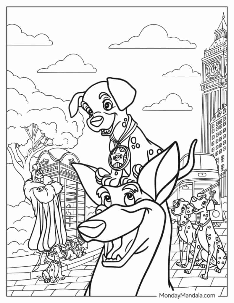 101 Dalmatians Coloring Pages 26 Free PDF Printables 
