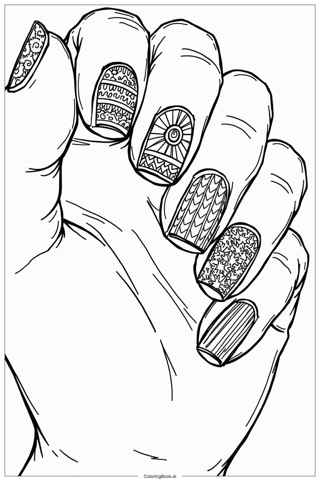 11 Nails Coloring Pages Free PDF PNG Printables