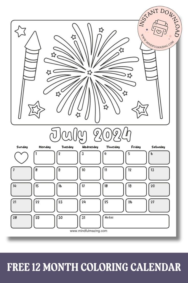12 Free Coloring Calendars For Kids