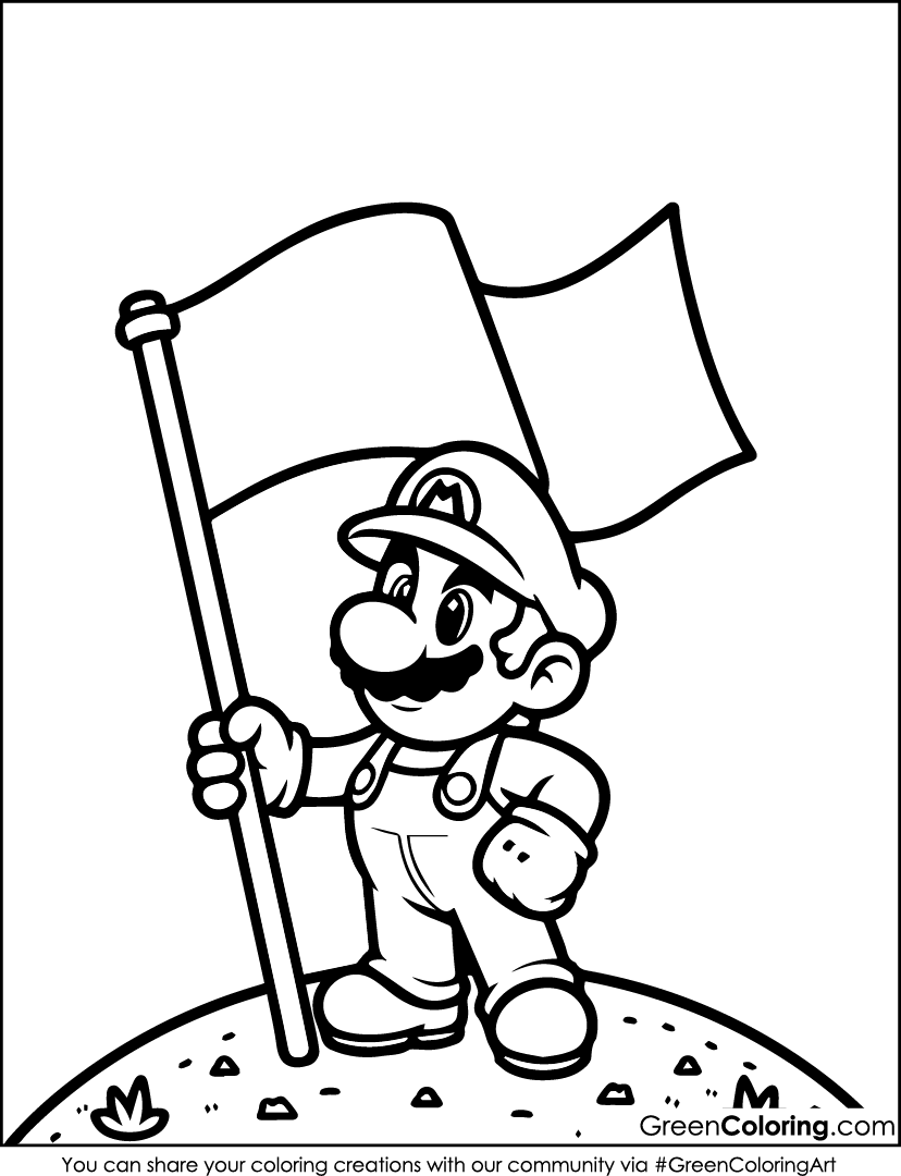free printable mario bros coloring pages