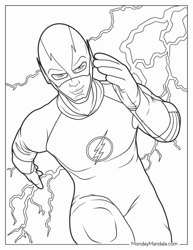 18 Flash Coloring Pages Free PDF Printables 