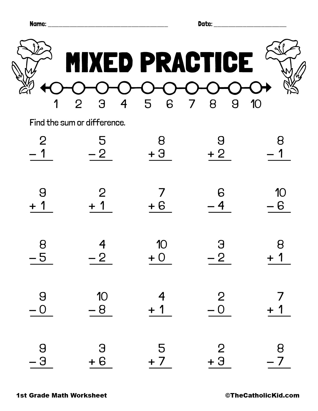 1st Grade Addition Catholic Worksheets TheCatholicKid