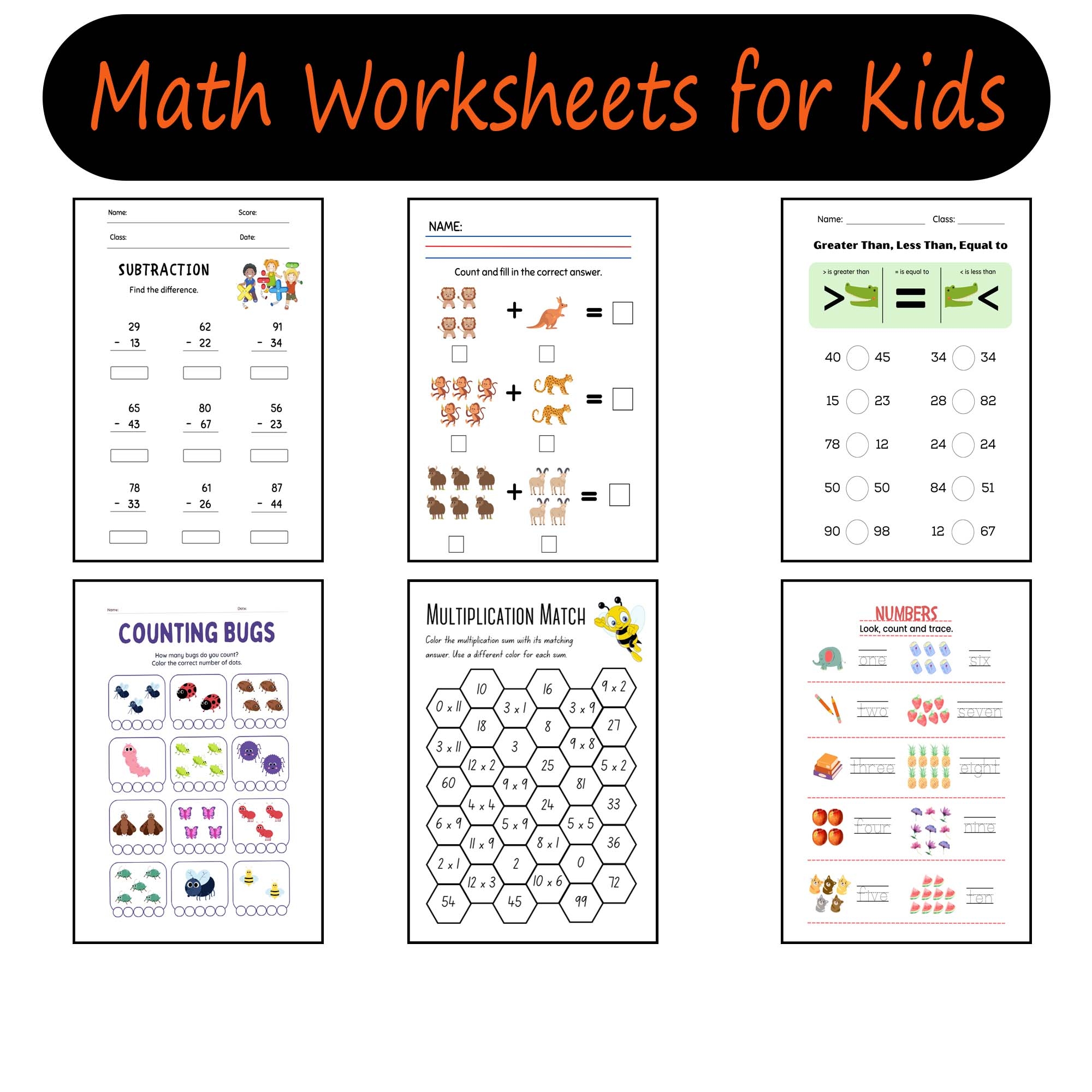 math worksheets for 1st graders