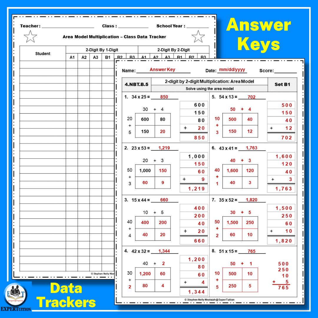 2 Digit By 2 Digit Area Model Multiplication Worksheets ExperTuition 2 Digit By 2 Digit Area Model Multiplication Worksheets ExperTuition