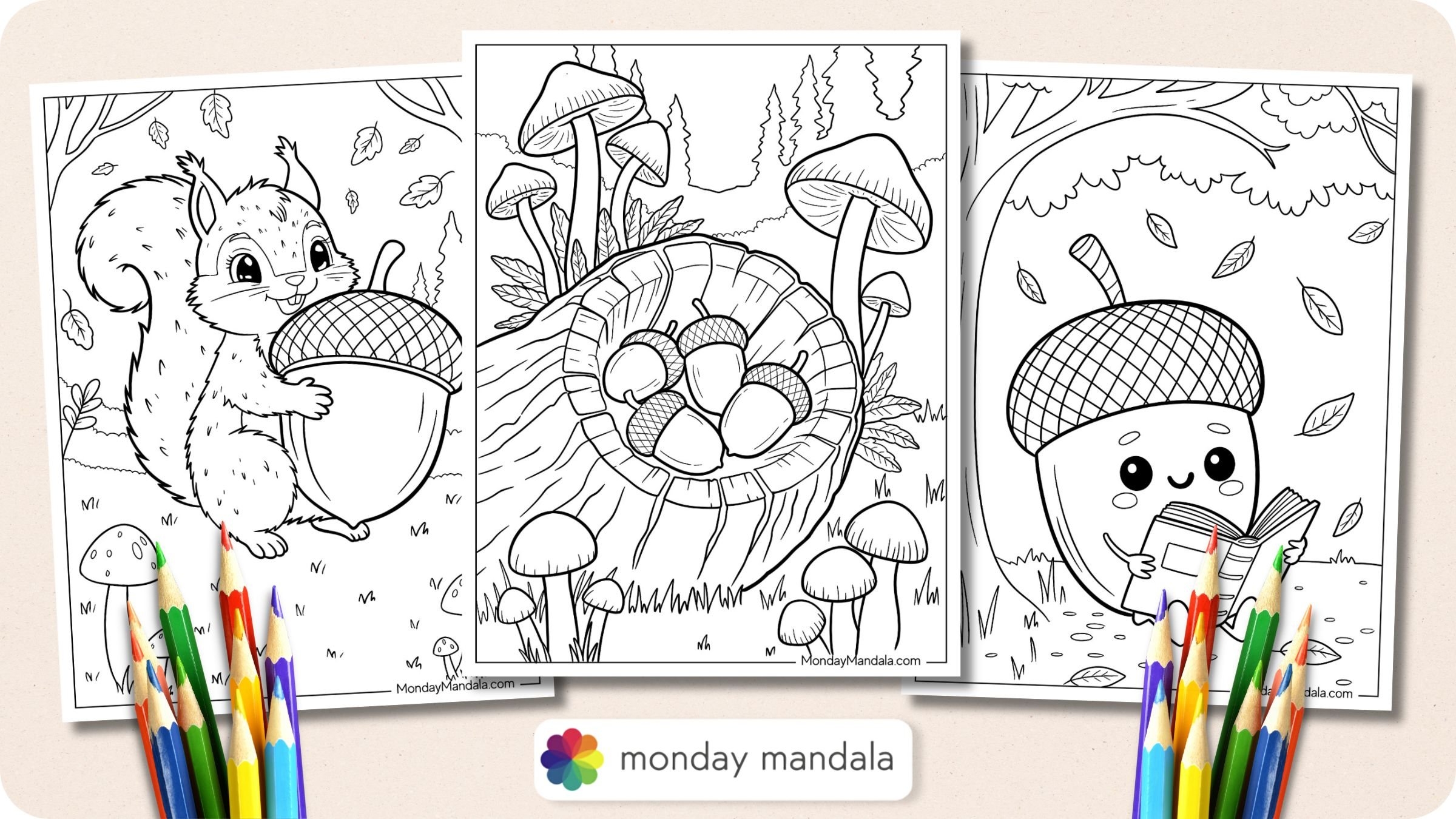 20 Acorn Coloring Pages Free PDF Printables 