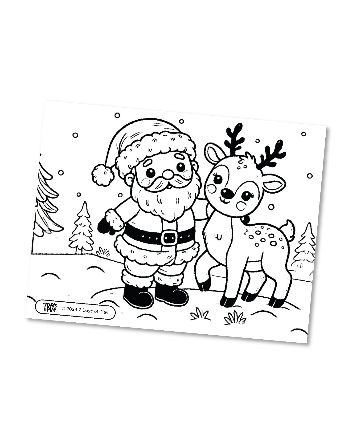 20 Christmas Themed Coloring Pages Printable 7 Days Of Play