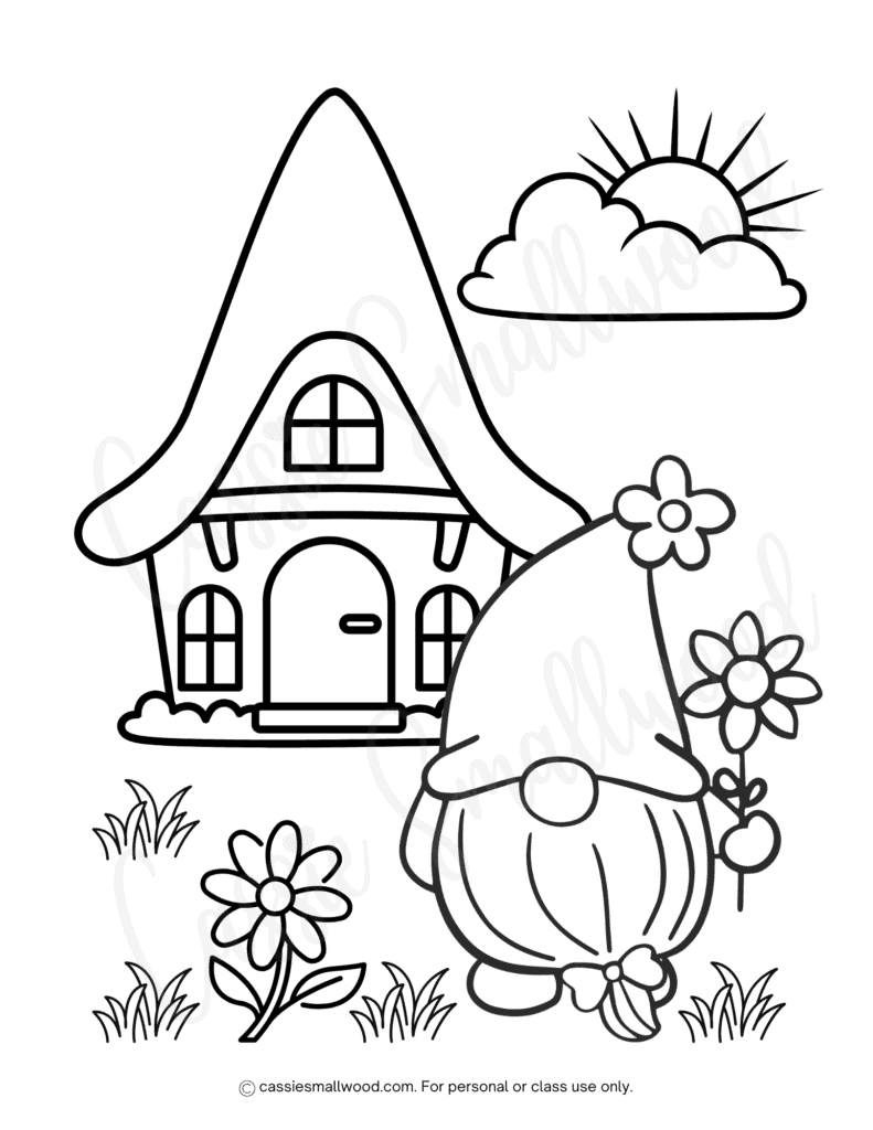 free printable gnome coloring pages