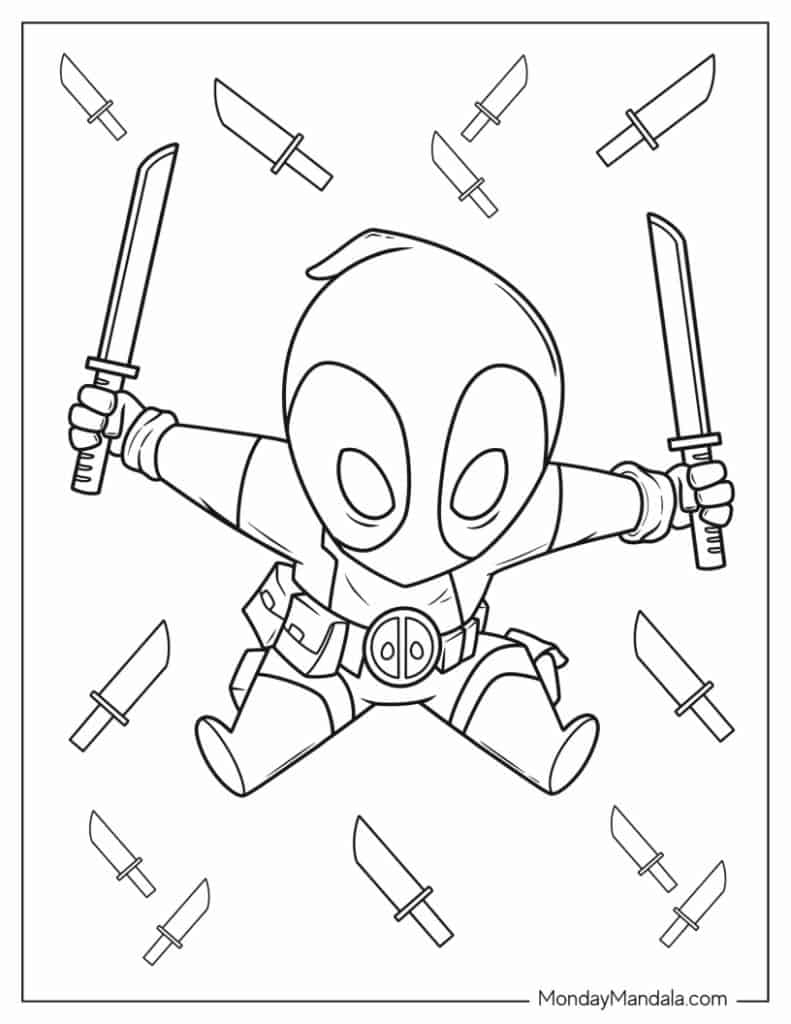 deadpool printable coloring pages