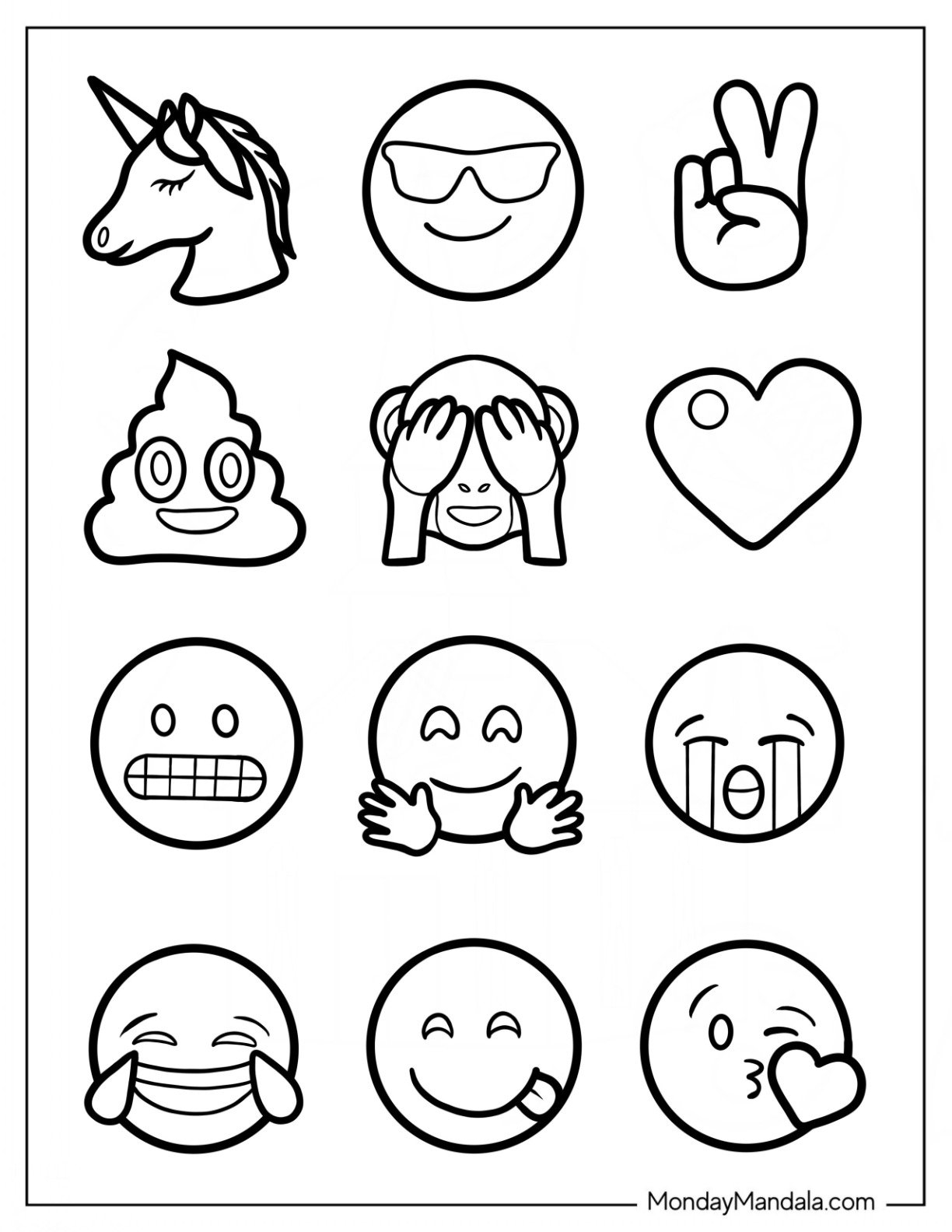 printable emoji coloring pages