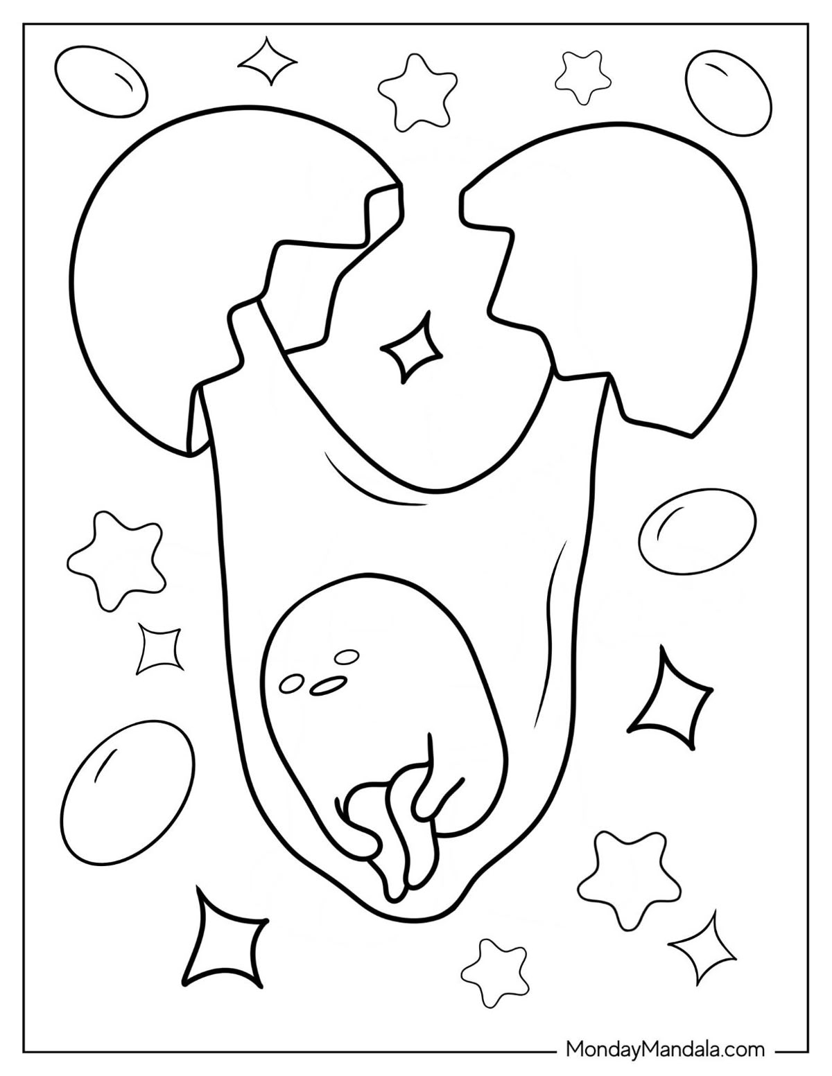 20 Gudetama Coloring Pages Free PDF Printables 