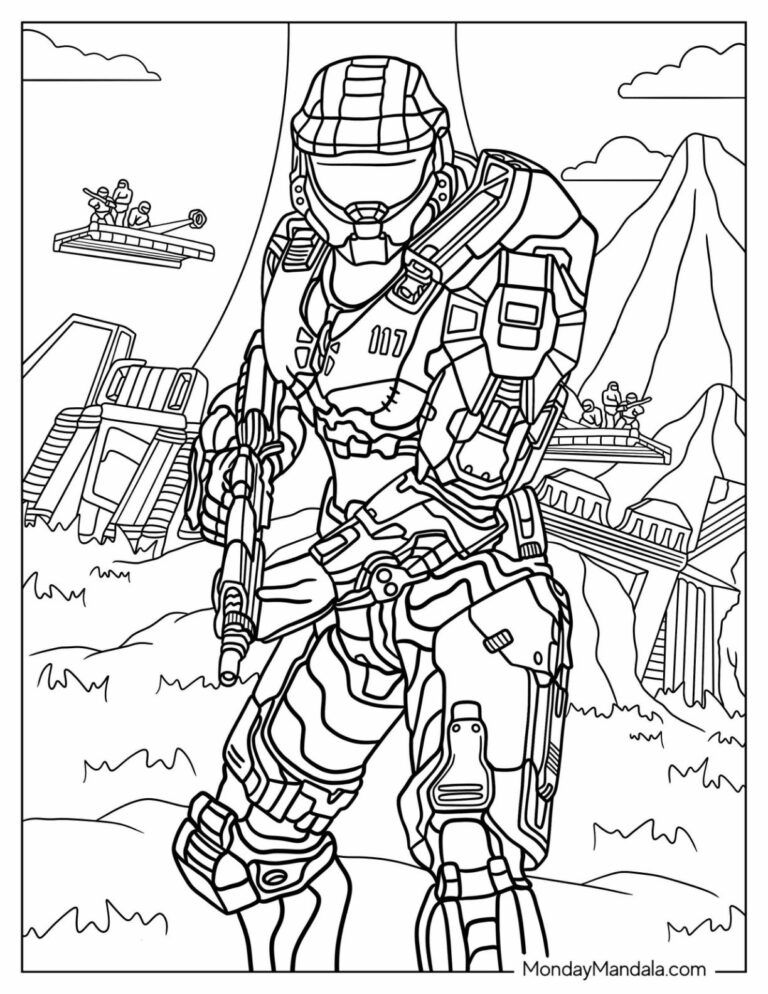 20 Halo Coloring Pages Free PDF Printables 