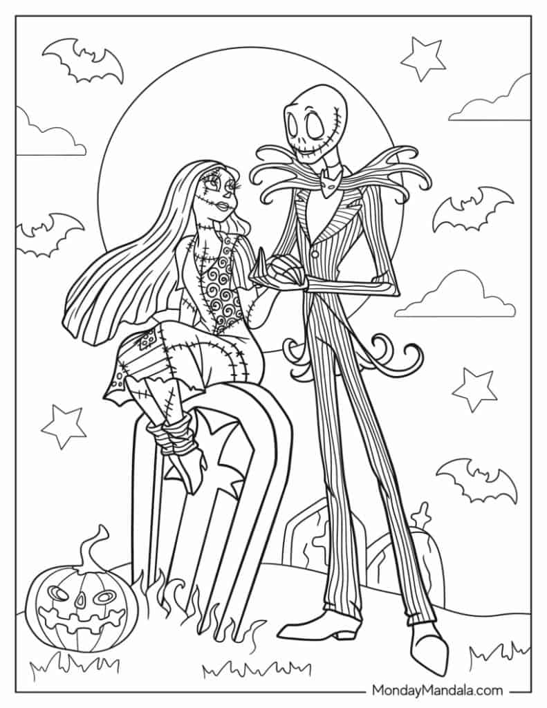 22 Nightmare Before Christmas Coloring Pages Free PDFs 