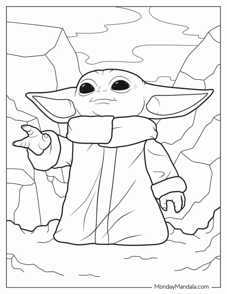 24 Baby Yoda Coloring Pages Free PDF Printables 