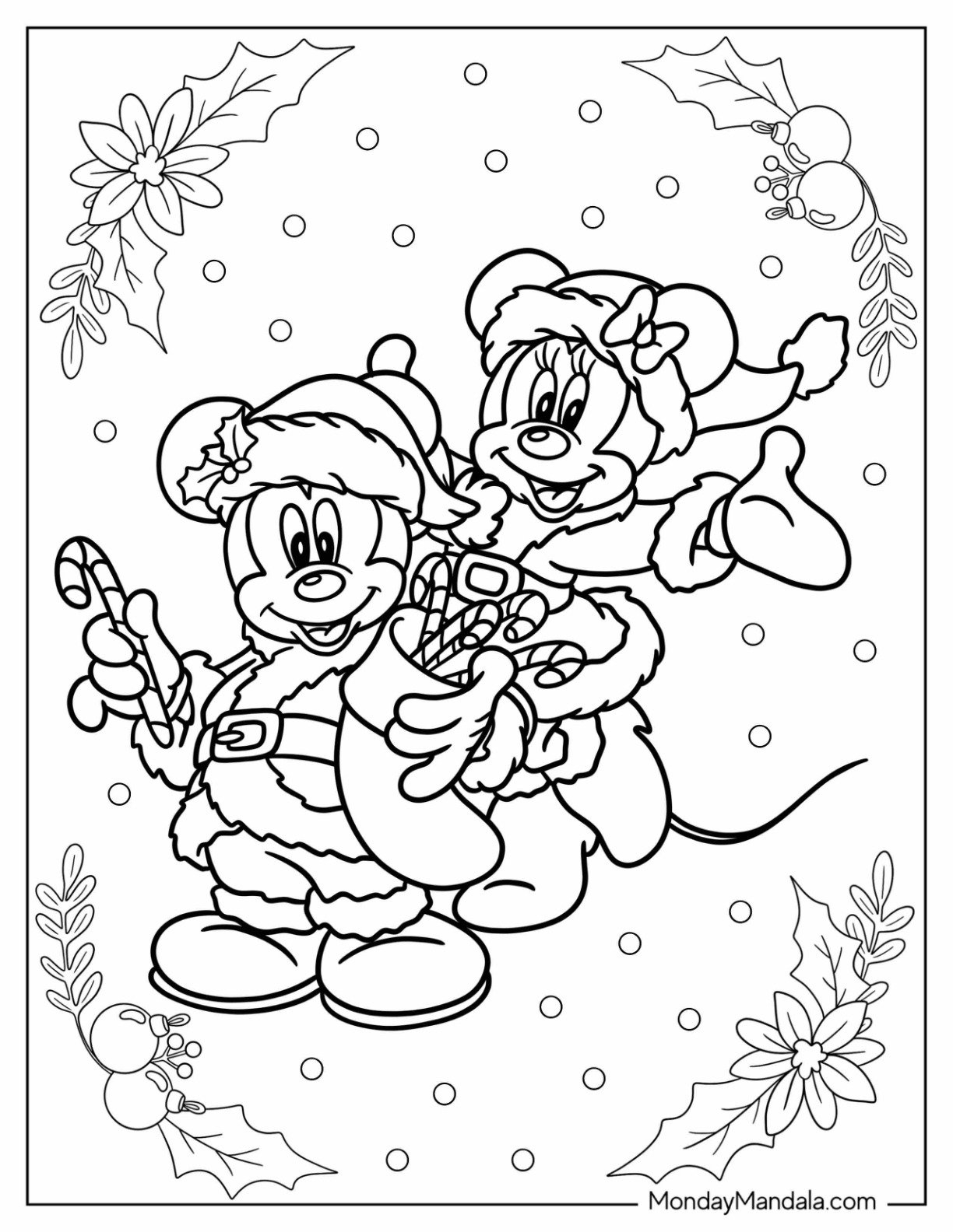 24 Disney Christmas Coloring Pages Free PDF Printables 