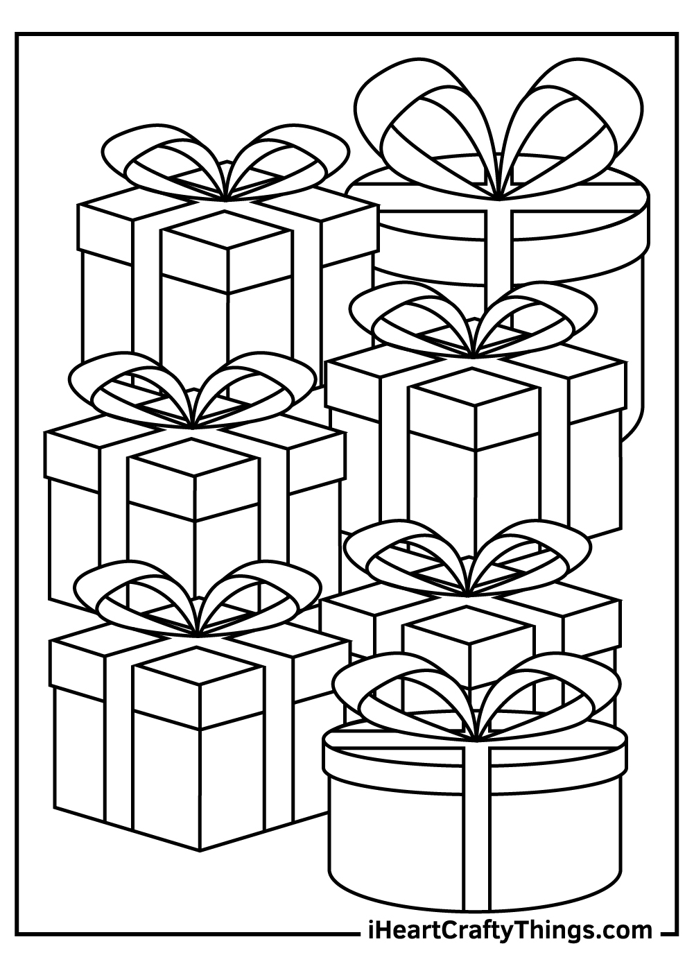 printable christmas gift coloring pages