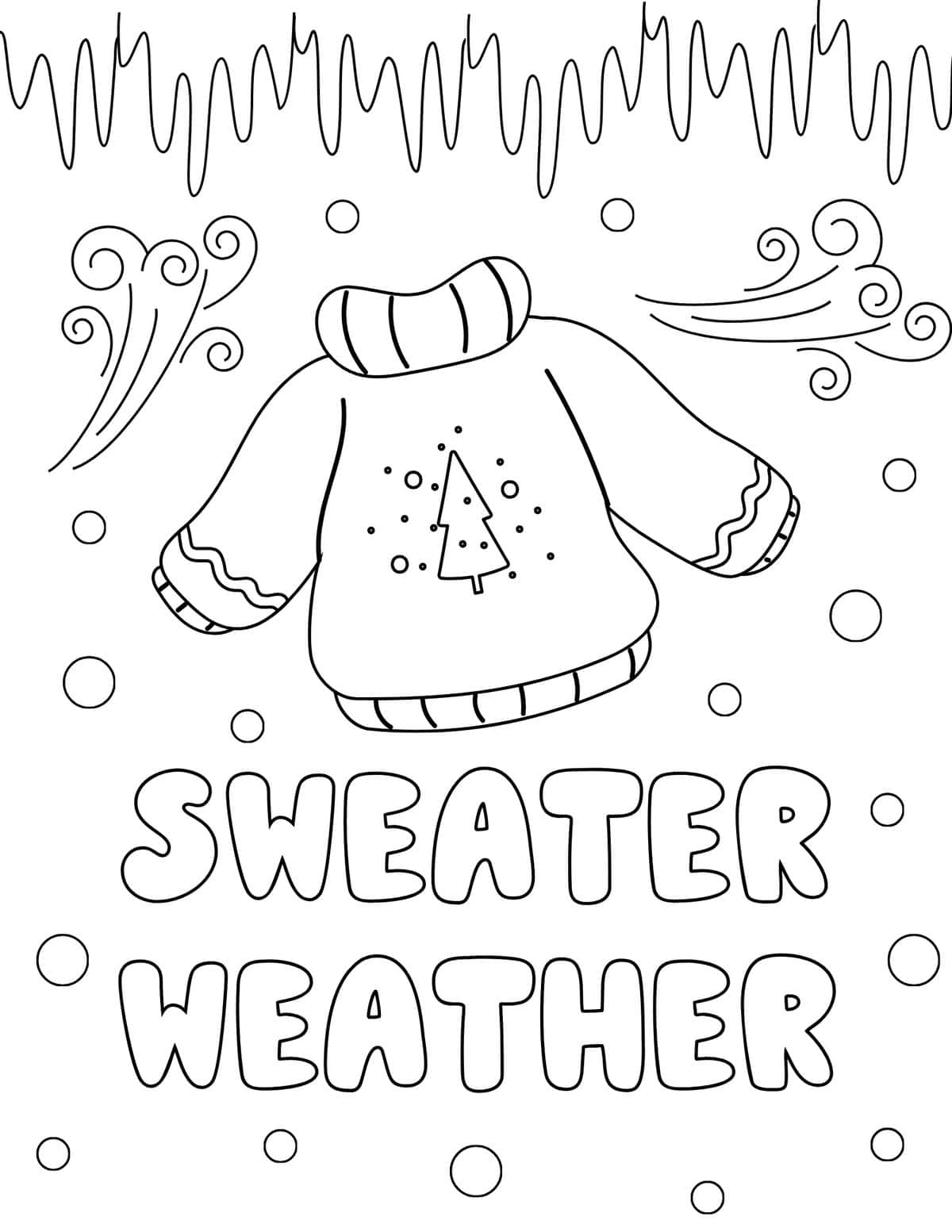 winter holiday coloring pages printable
