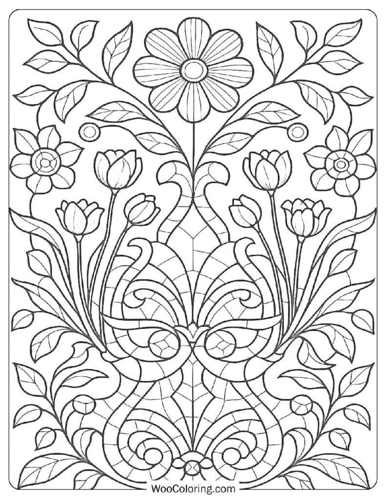 stained glass coloring pages free printables