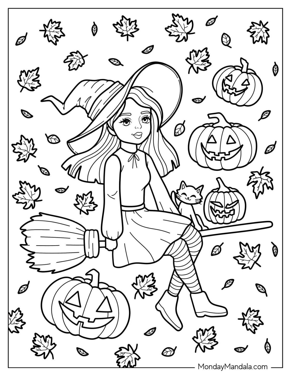 free printable witch coloring pages