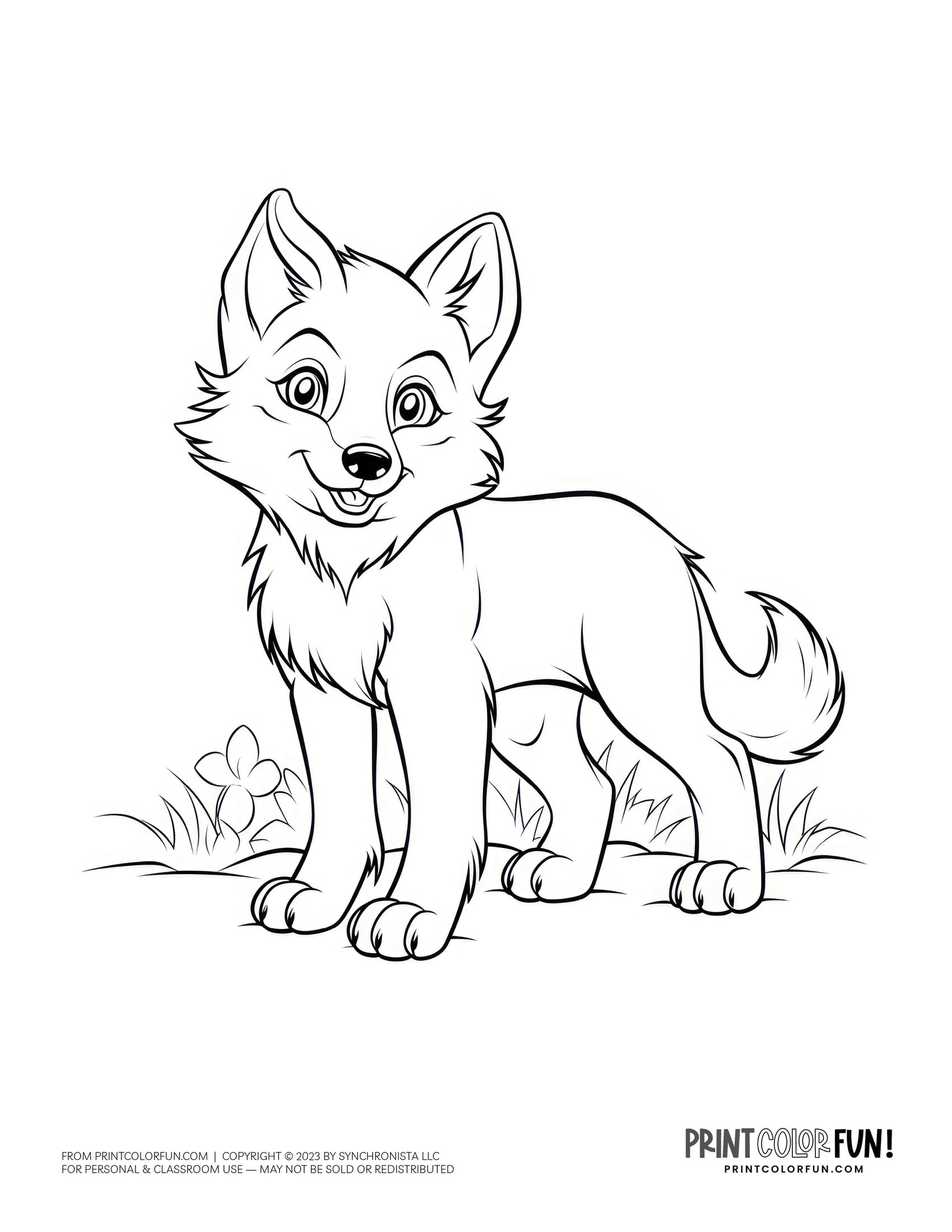 free printable wolf coloring pages