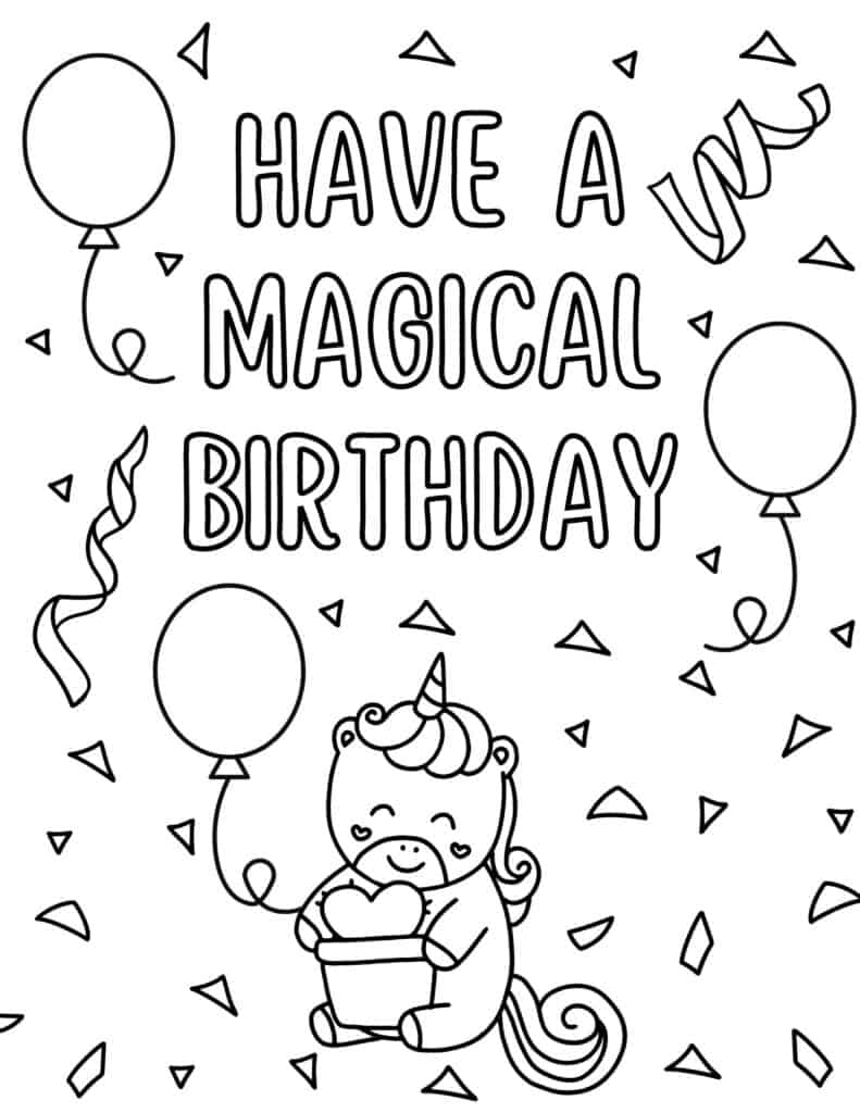 30 Free Printable Happy Birthday Coloring Pages For Kids Prudent Penny Pincher