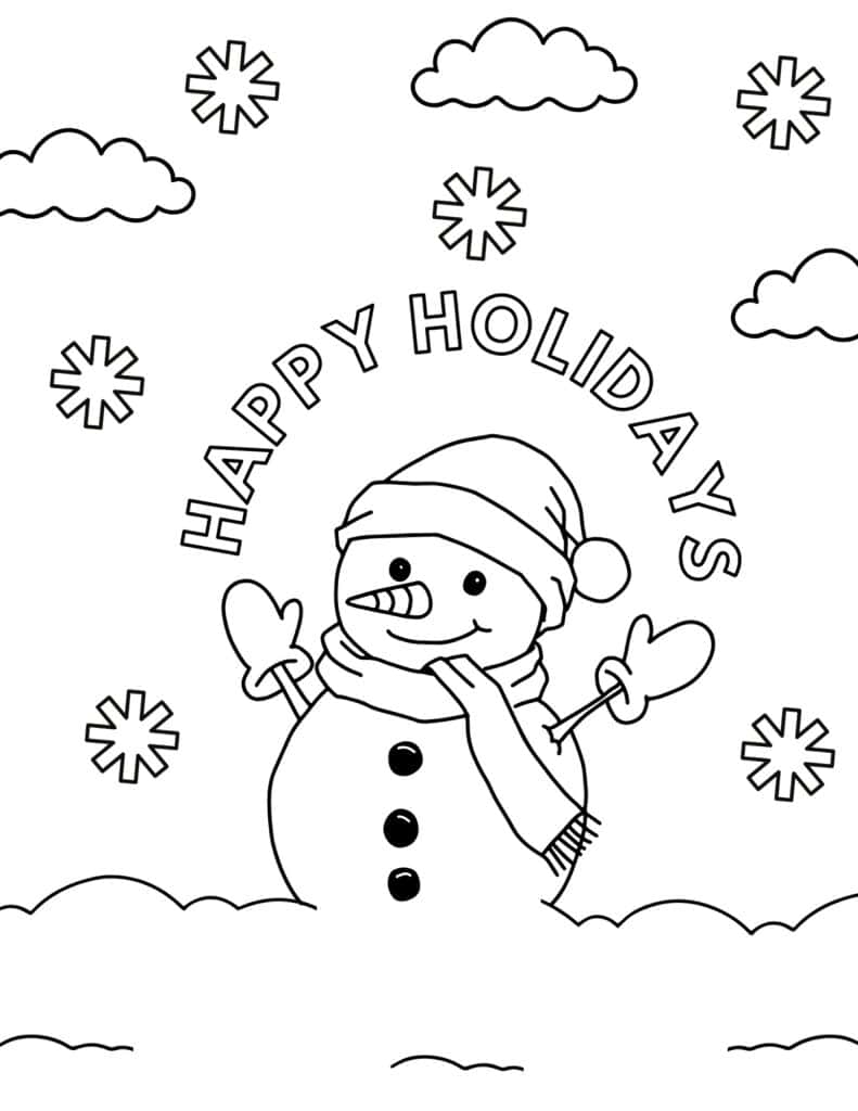 30 Free Printable Snowman Coloring Pages For Kids Prudent Penny Pincher
