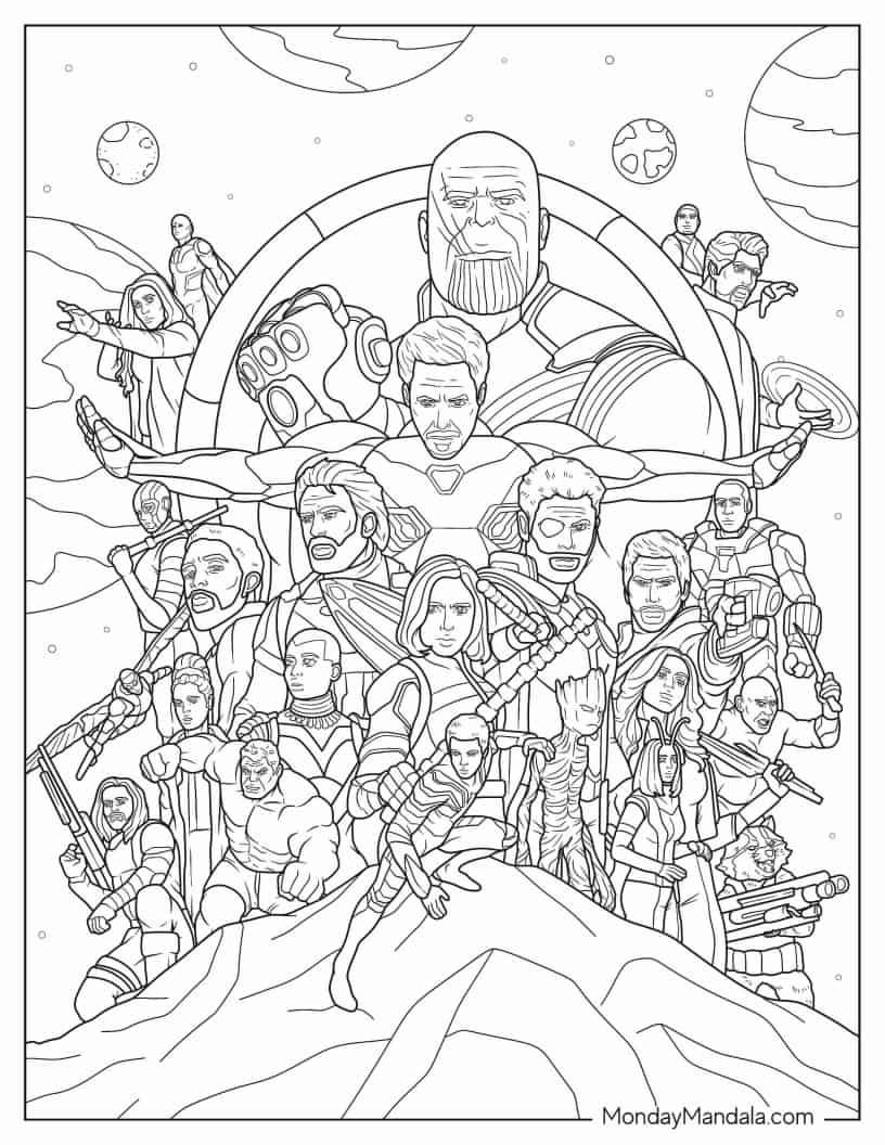 30 Marvel Avengers Coloring Pages Free PDF Printables 