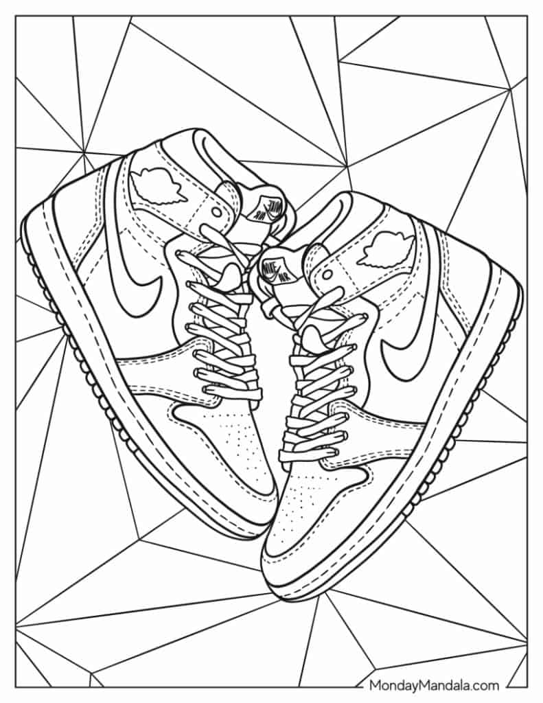30 Shoe Coloring Pages Free PDF Printables 