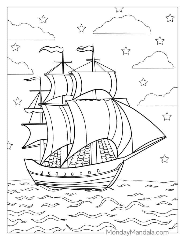 32 Boat Ship Coloring Pages Free PDF Printables 
