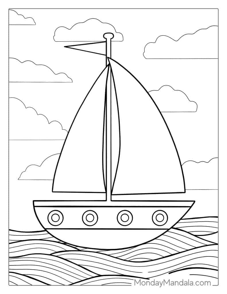 32 Boat Ship Coloring Pages Free PDF Printables 