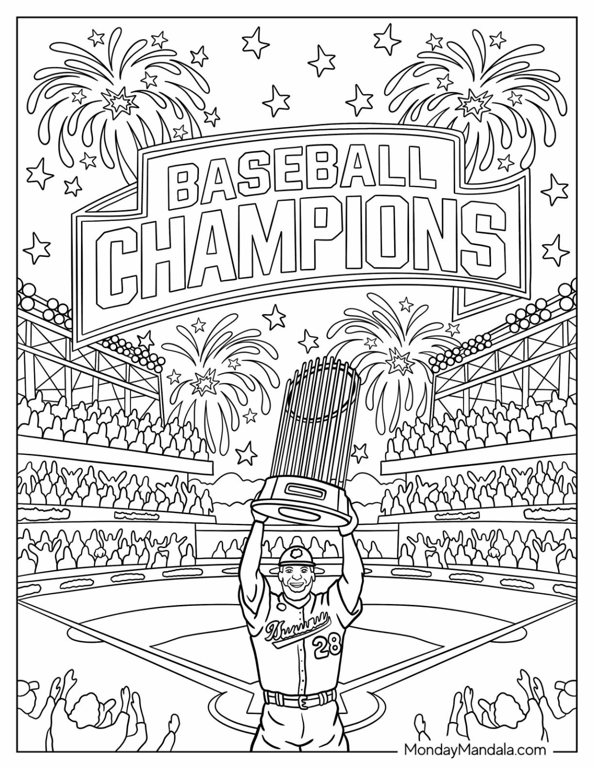 baseball coloring worksheets