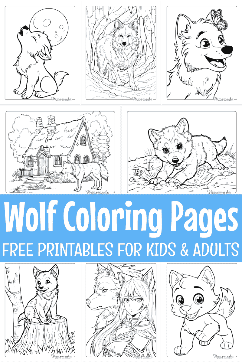 wolf coloring pages free printable