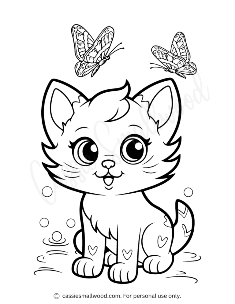 37 Cute Cat Coloring Pages Cassie Smallwood