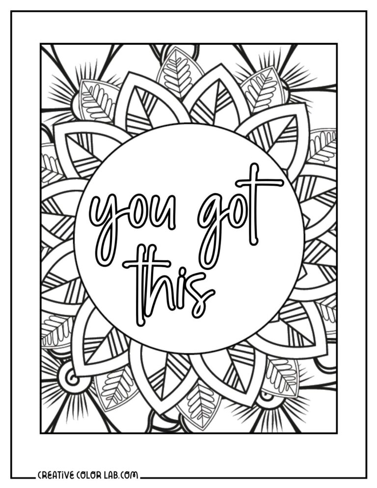 37 Inspirational Quotes Coloring Pages Positive PDF Printables