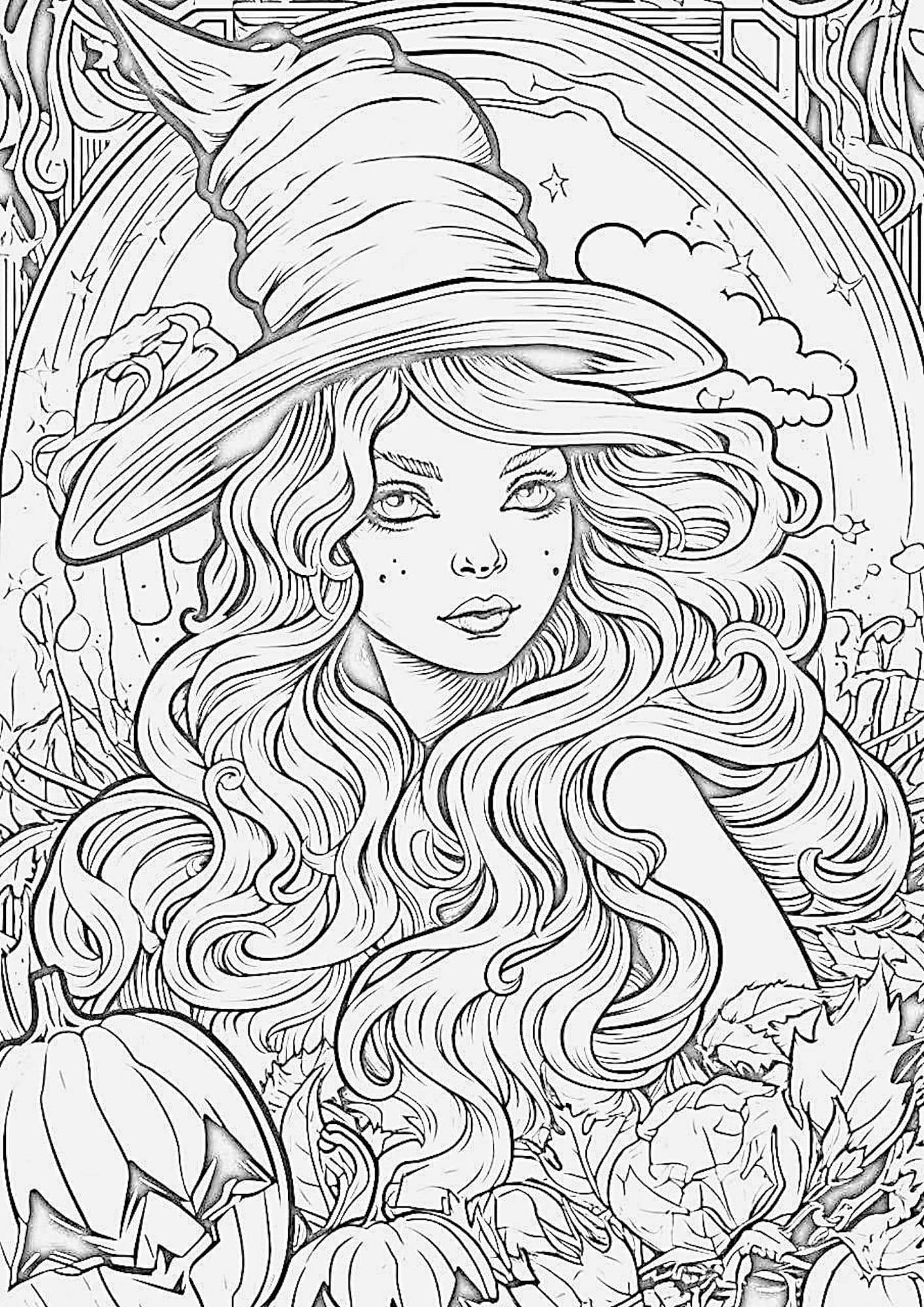 38 Captivating Witch Coloring Pages For Kids And Adults
