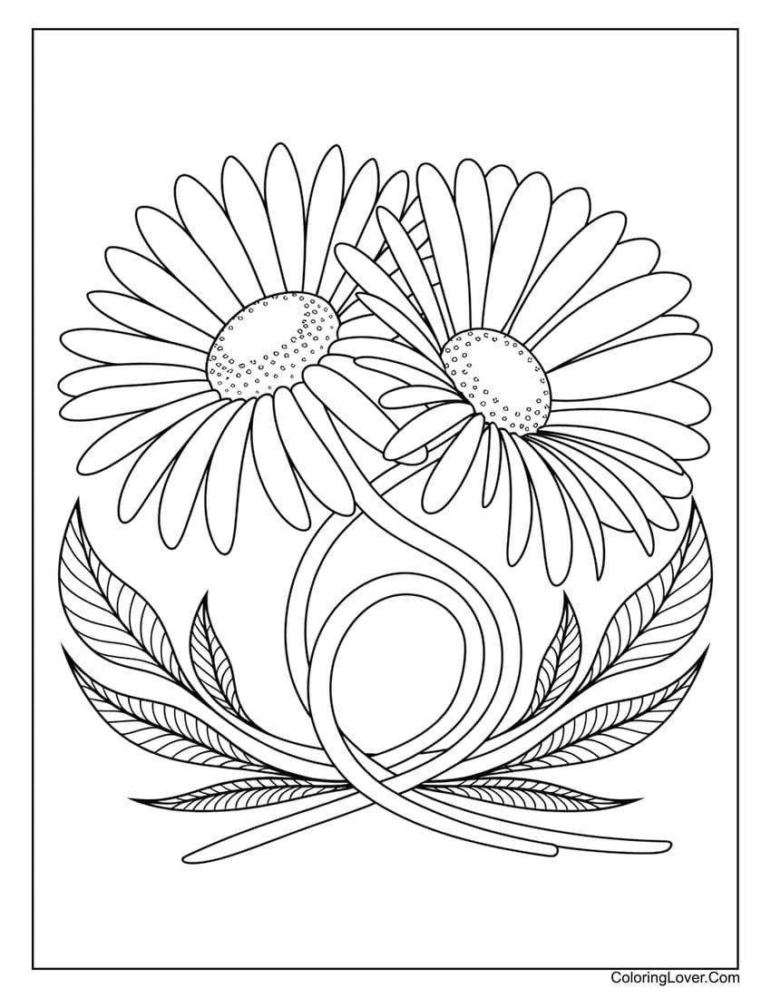 free printable daisy flower coloring pages