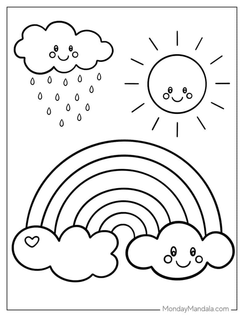 39 Rainbow Coloring Pages Free PDF Printables 
