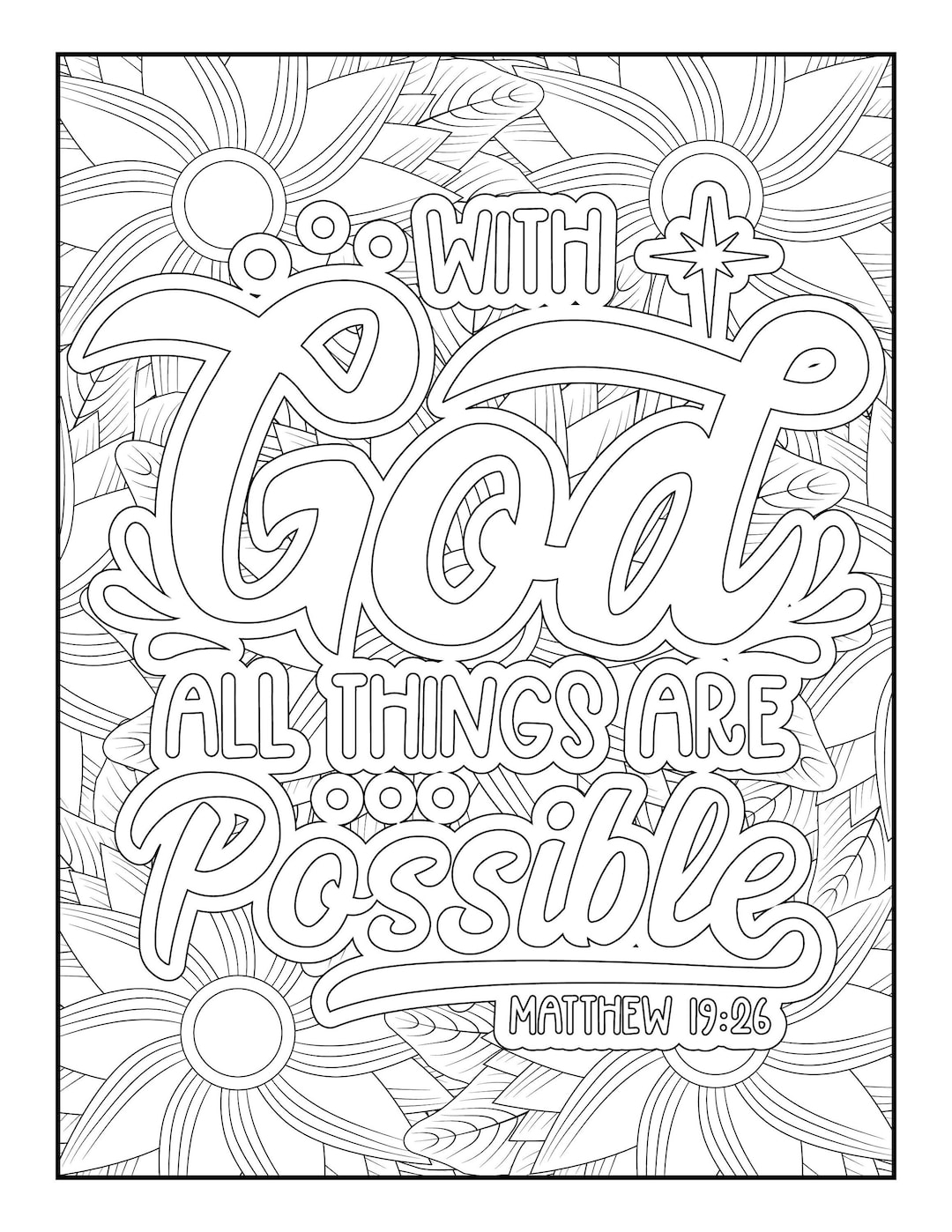 matthew 19:26 printable coloring page
