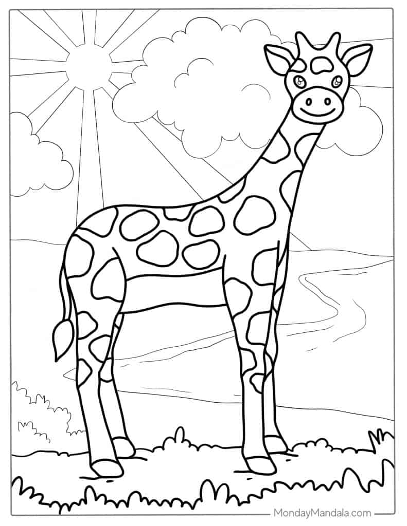 41 Giraffe Coloring Pages Free PDF Printables 