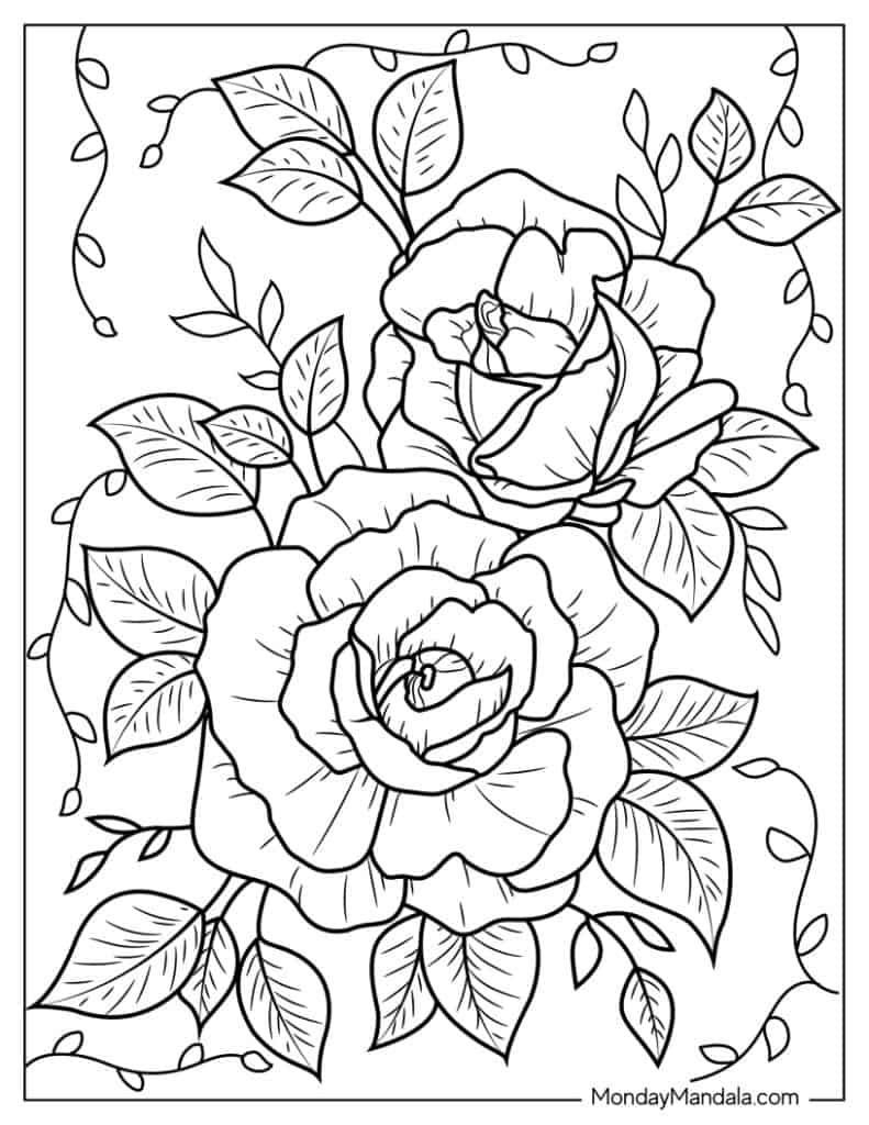 free printable rose coloring pages free printable rose coloring pages