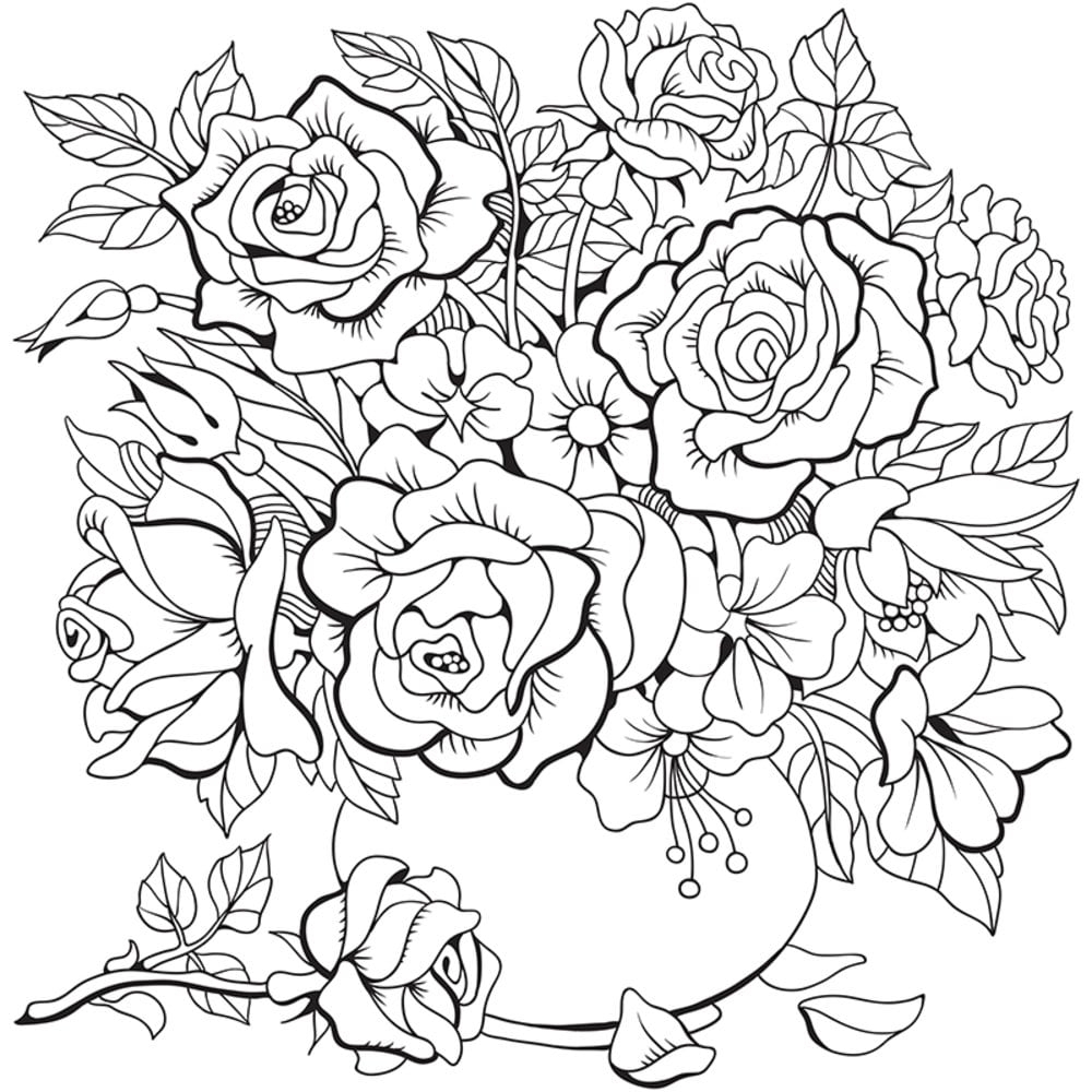 printable flower coloring pages for adults