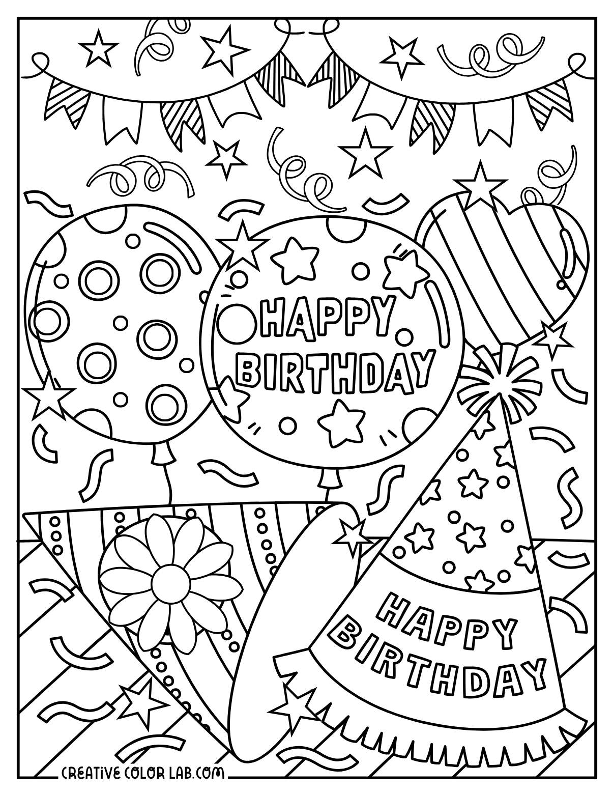 printable happy birthday coloring pages printable happy birthday coloring pages