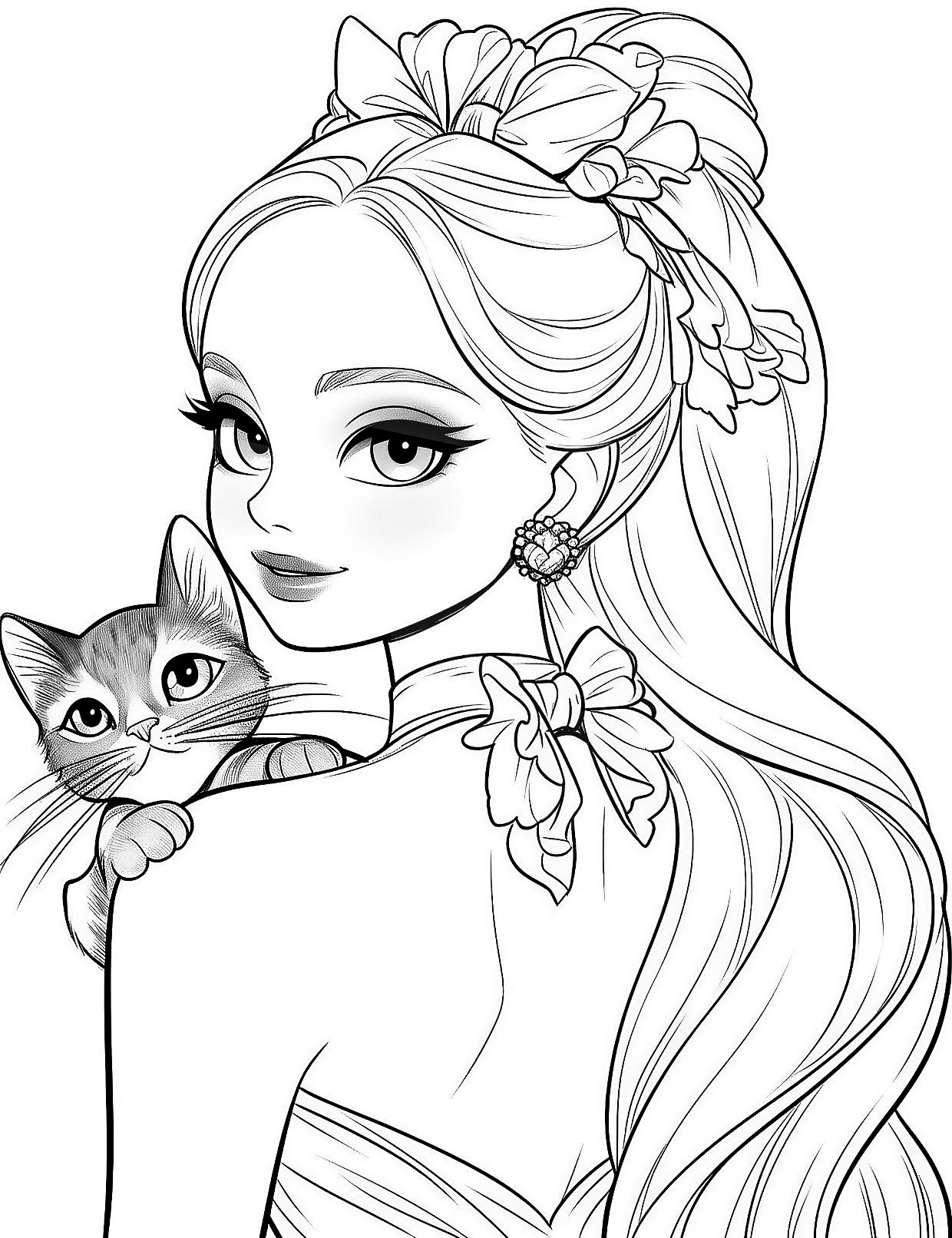 barbie princess printable coloring pages