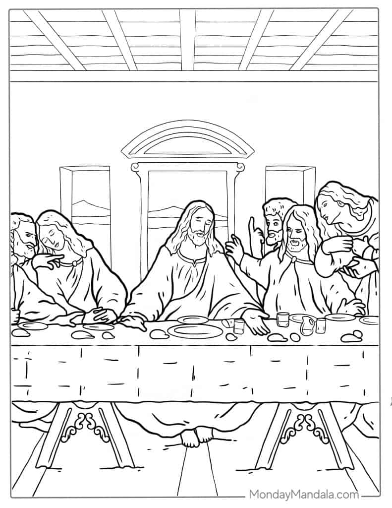 last supper coloring page printable