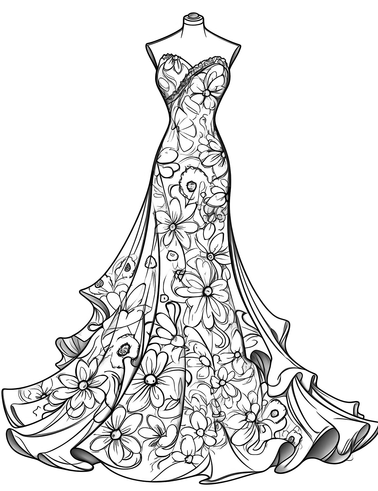 49 Stunning Dress Coloring Pages For Kids And Adults Our Mindful Life