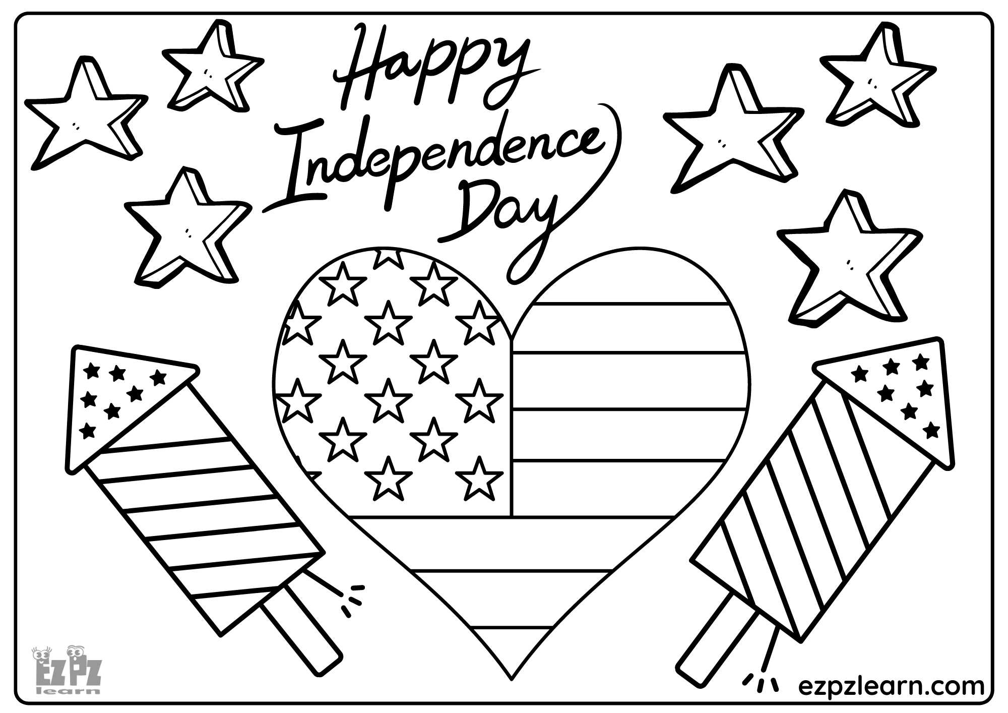 4th Of July Independence Day Coloring Page 3 Ezpzlearn 4th Of July Independence Day Coloring Page 3 Ezpzlearn