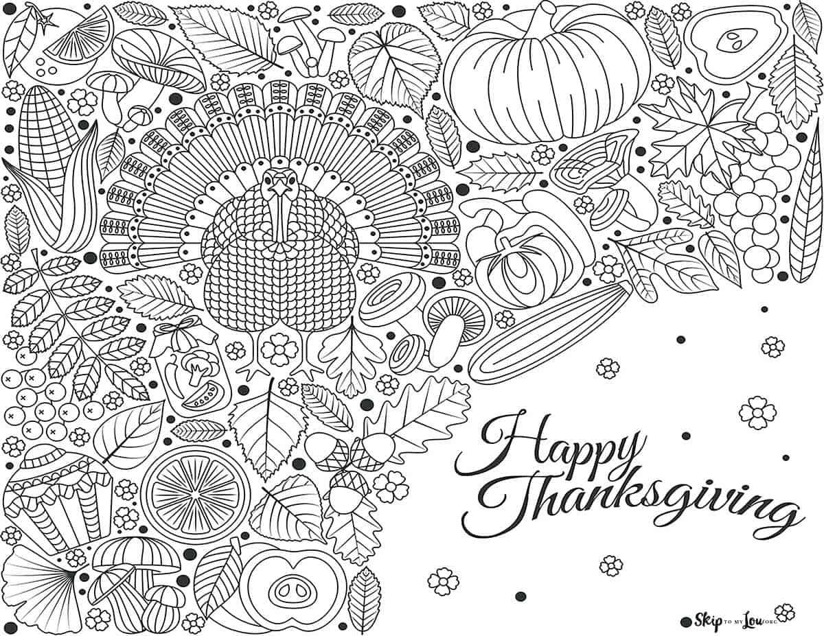free printable thanksgiving coloring pages for adults