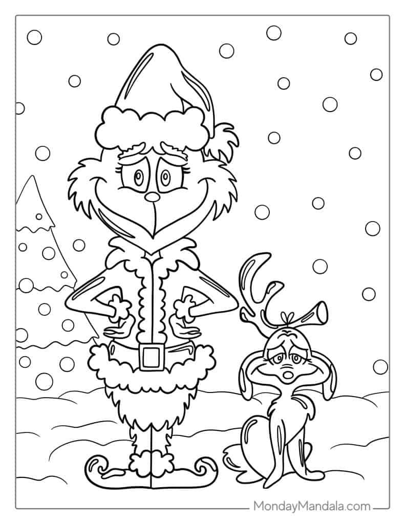 the grinch coloring pages printables
