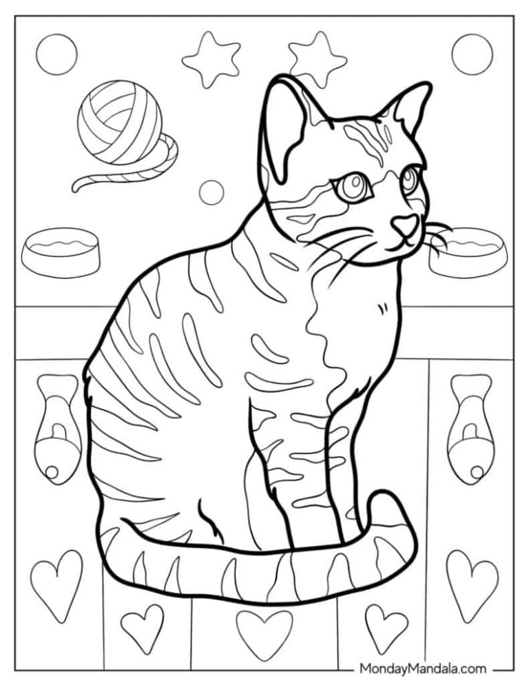 56 Cat Coloring Pages Free PDF Printables 