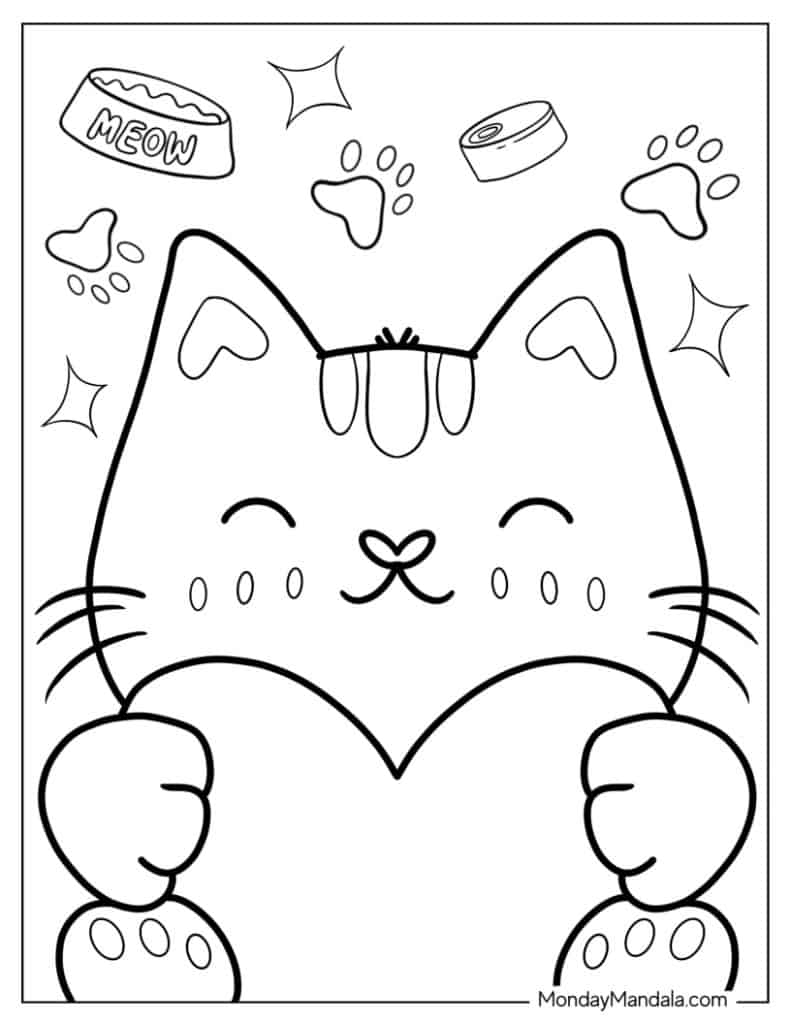 56 Cat Coloring Pages Free PDF Printables 